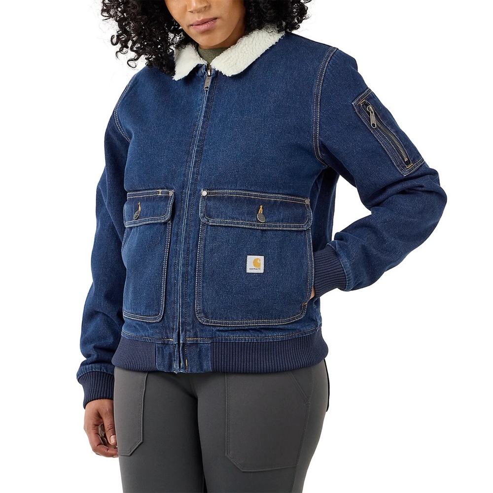 Carhartt 105446 - Women's Denim Sherpa-Lined Jacket Size Large